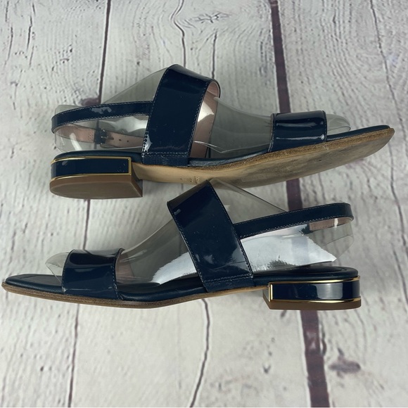 Kate Spade Merritt Slingback Dress Sandals Patent Leather Navy Blue Size 8 - Picture 10 of 15